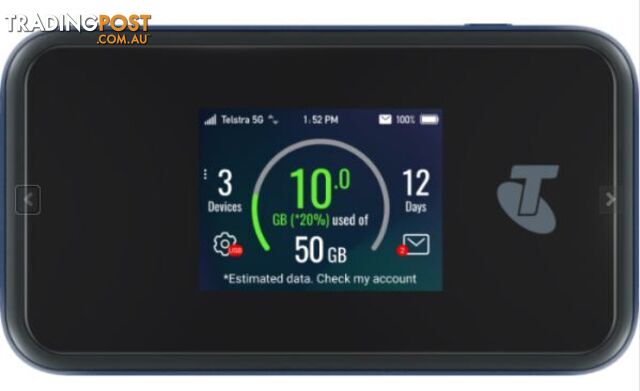 Telstra 5G Wi-Fi Pro Router with Gigabit LAN port (Unlocked) â 5G / 4GX LTE Advanced CAT 20, 2.4â² colour touch screen, 4500mAH Removable Battery - MDTMU500