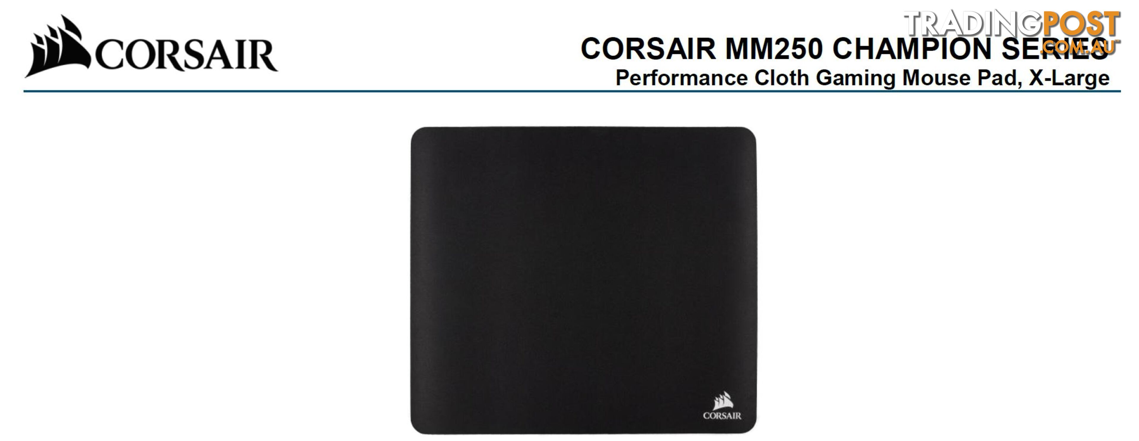 Corsair MM250 Champion Series X-Large Anti-Fray Cloth Gaming Mouse Pad. 450x400mm 2 Years Warranty - MICH-MM250CMP-XL