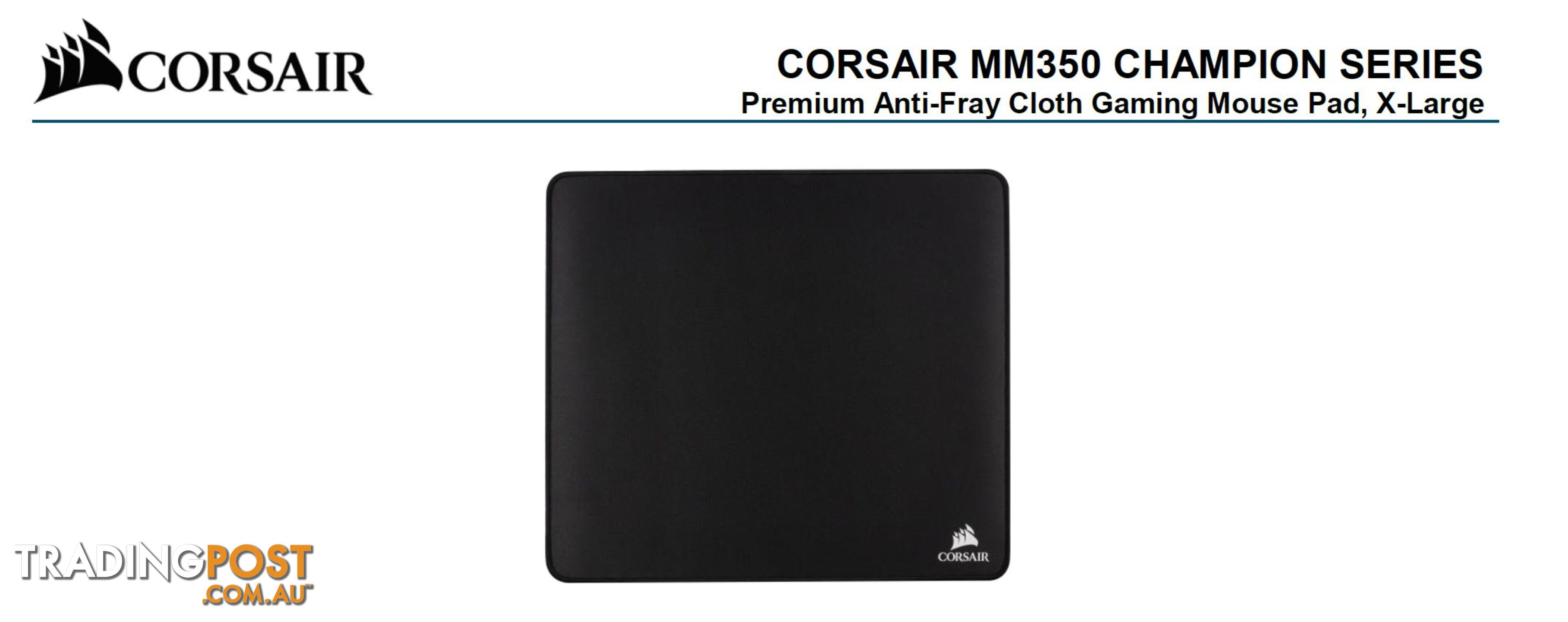 Corsair MM350 Champion Series X-Large Anti-Fray Cloth Gaming Mouse Pad. 450x400mm 2 Years Warranty - MICH-MM350CMP-XL