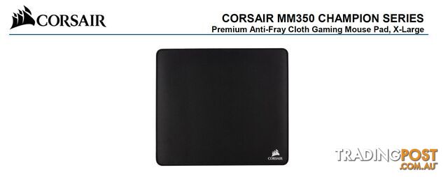 Corsair MM350 Champion Series X-Large Anti-Fray Cloth Gaming Mouse Pad. 450x400mm 2 Years Warranty - MICH-MM350CMP-XL