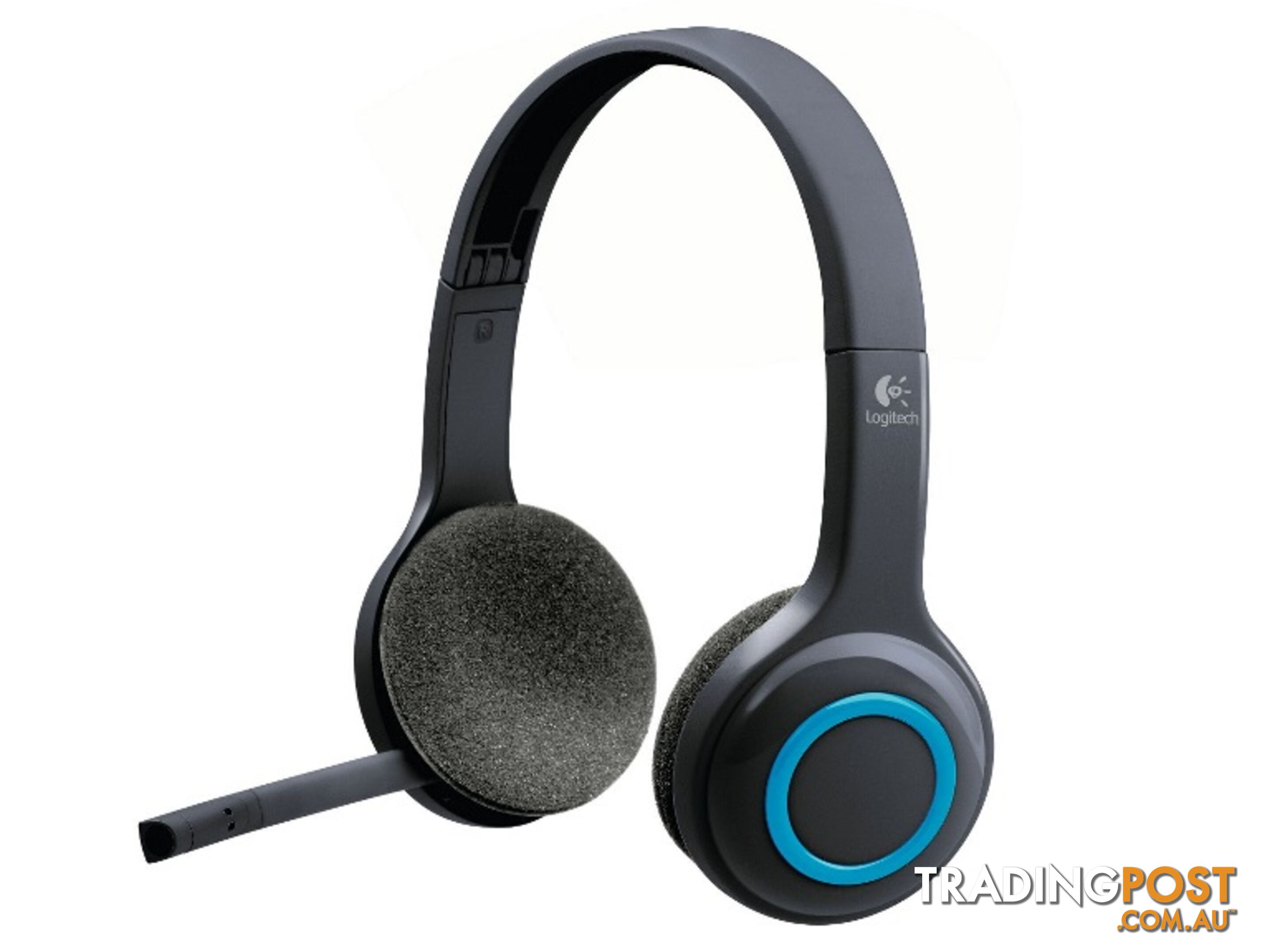 Logitech H600 Wireless Headset with Noise Canceling Microphone Tiny Nano Receiver 6hrs rechargeable battery Adjustable headband & ear cups - SPLT-H600