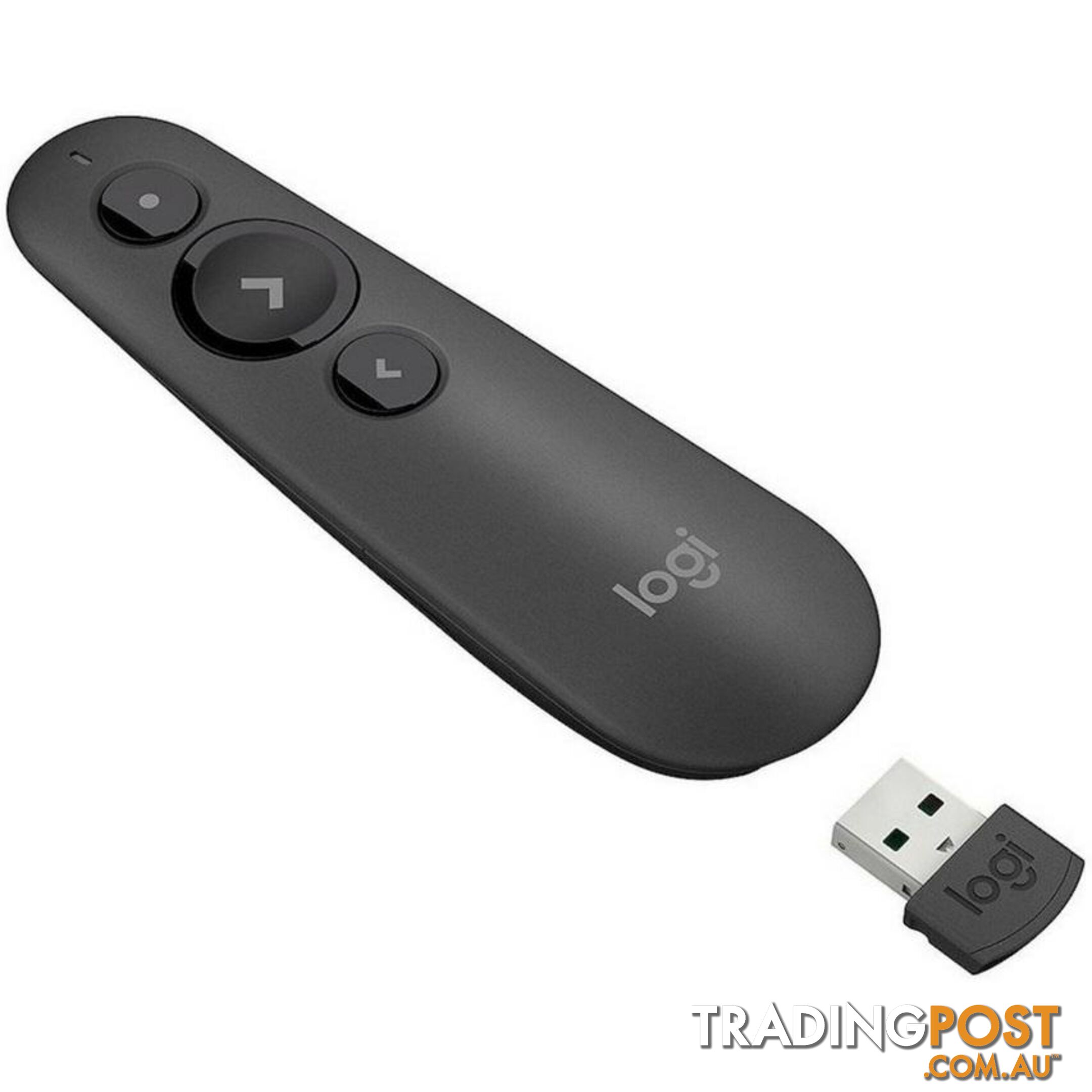 Logitech R500 Laser Presentation Remote with Dual Connectivity Bluetooth or USB 20m Range Red Laser Pointer for PowerPoint Keynote Google Slides Prezi - MILT-R500