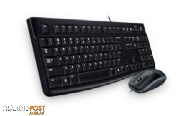 Logitech MK120 Keyboard & Mouse Combo Quiet typing and Spill resistant High-definition optpical tracking Thin profile 3yr wty - KBLT-MK120