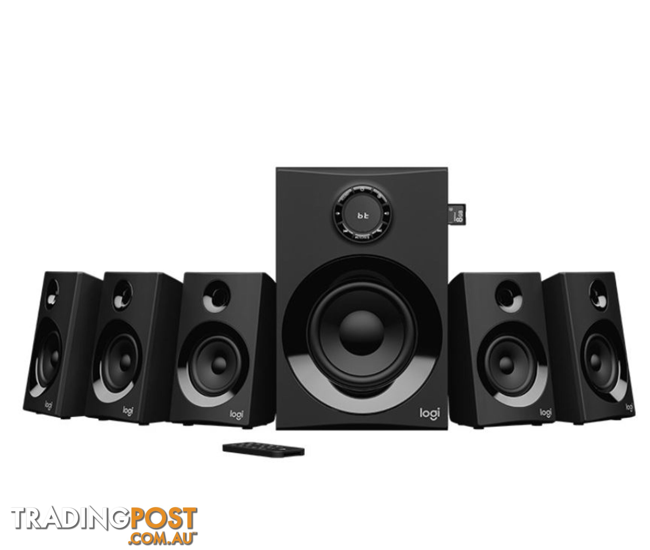 Logitech Z607 5.1 Surround Sound Speakers SD USB FM 160 WATTS 133.35 mm subwoofer extra-long rear cables - SPLT-Z607