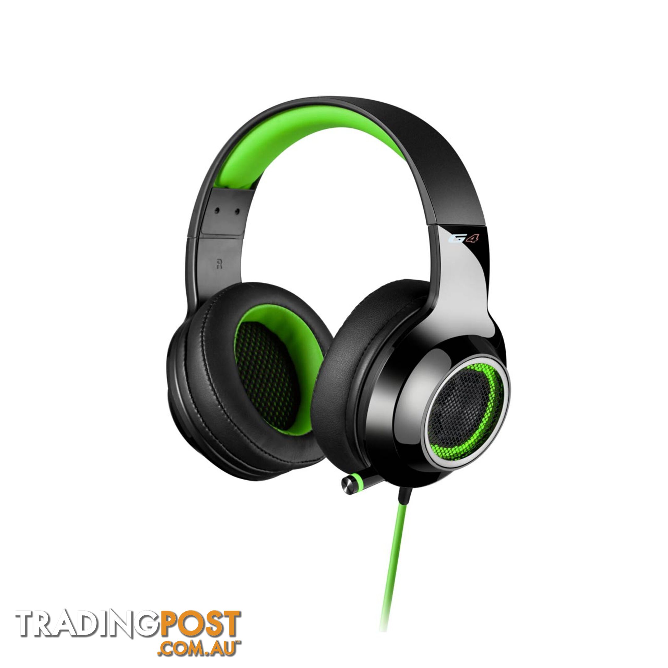 Edifier V4 (G4) 7.1 Virtual Surround Sound USB Gaming Headset Green â V7.1 Surround Sound/ Retractable Mic/LED Lights Mesh/USB/Gaming/PC/Laptop - SPE-V4-GREEN