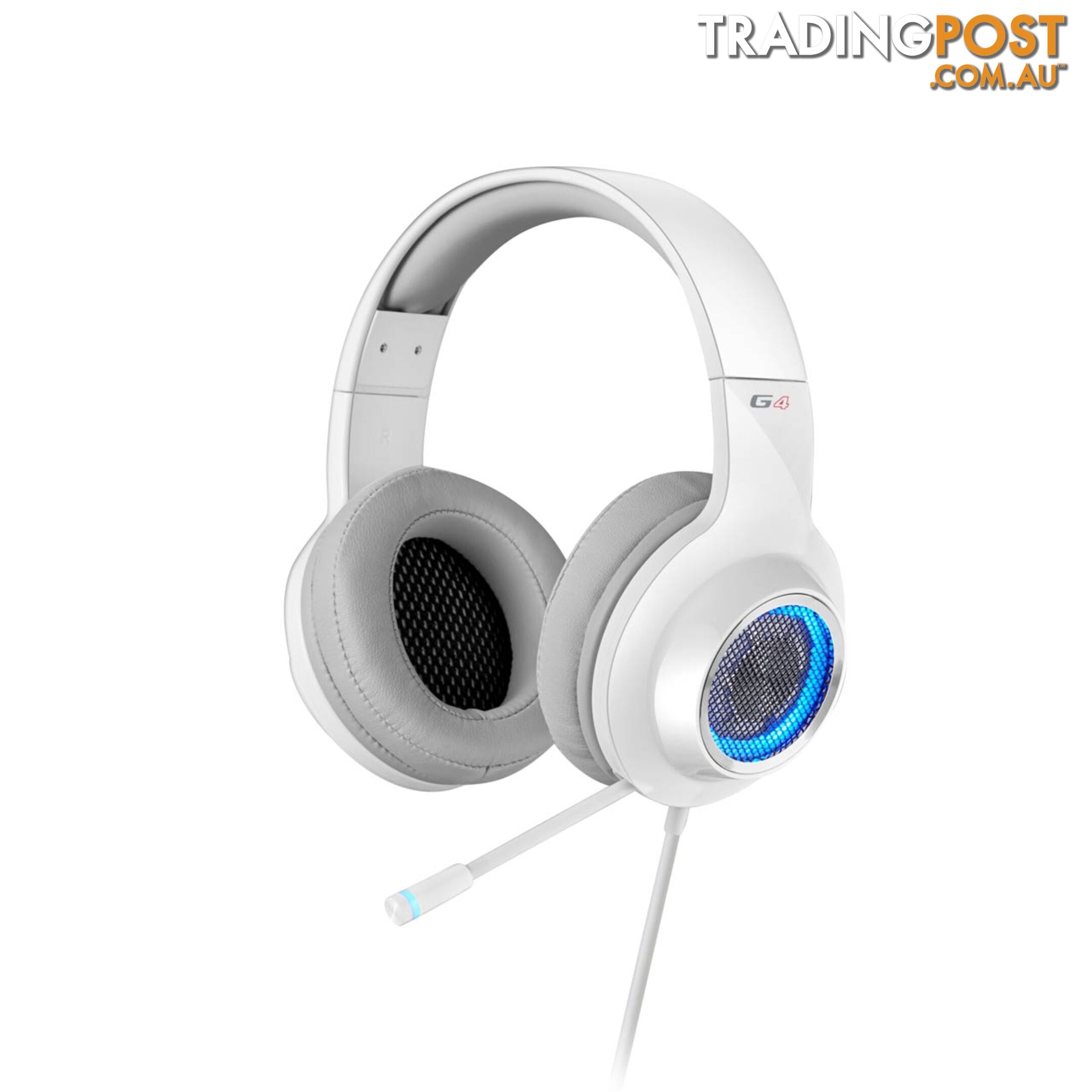 Edifier V4 (G4) 7.1 Virtual Surround Sound USB Gaming Headset White â V7.1 Surround Sound/ Retractable Mic/LED Lights Mesh/USB/Gaming/PC/Laptop(LS) - SPE-V4-WHITE