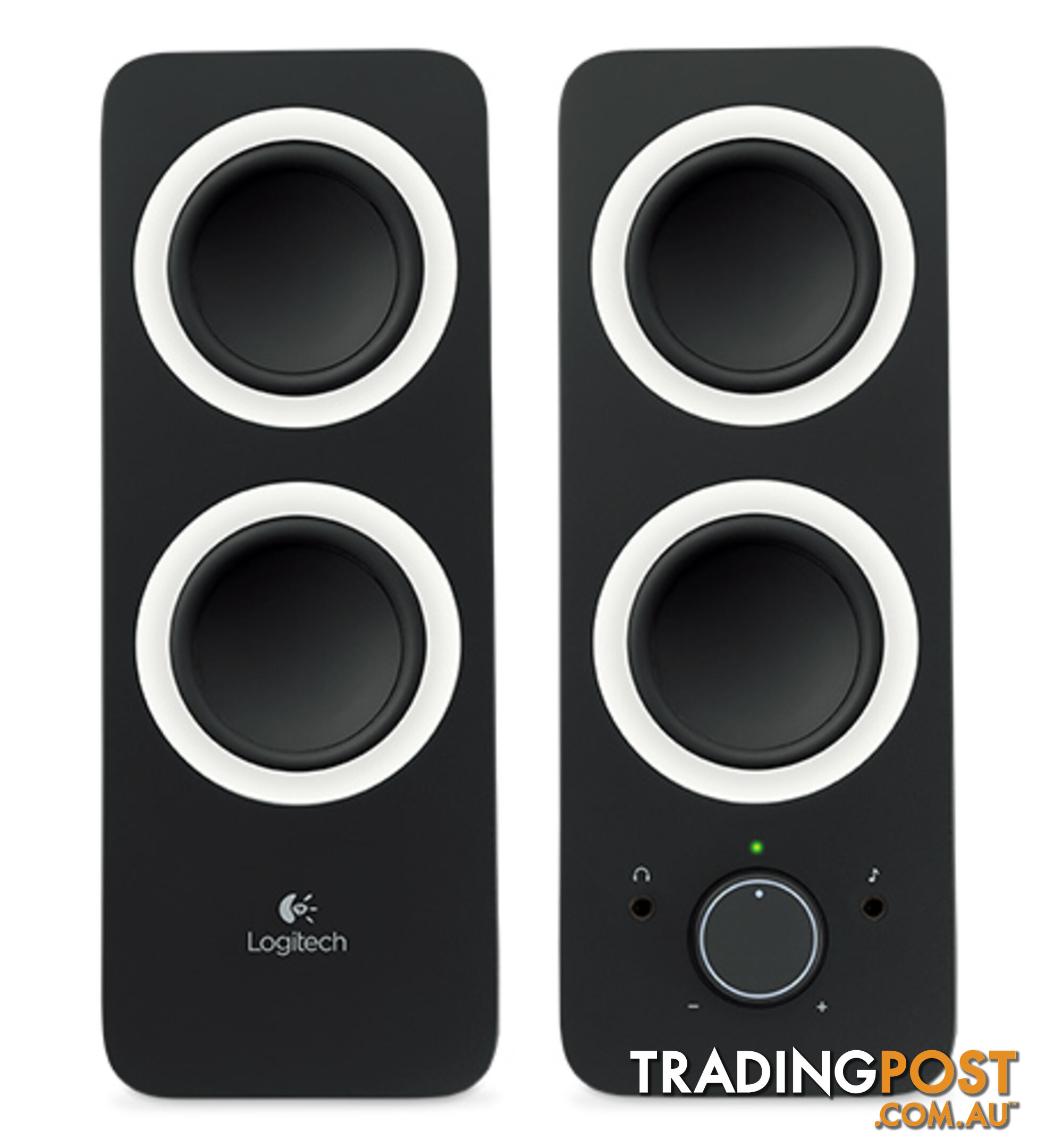 Logitech Z200 2.0 Speakers 10W RMS/3.5mm Jack/2YR Wty Rich stereo sound Adjustable bass - SPLT-Z200BLK