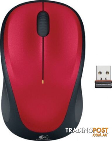 Logitech M235 Wireless Mouse Red Contoured design Glossy Comfort Grip Advanced Optical Tracking 1-year battery life - MILT-M235RED