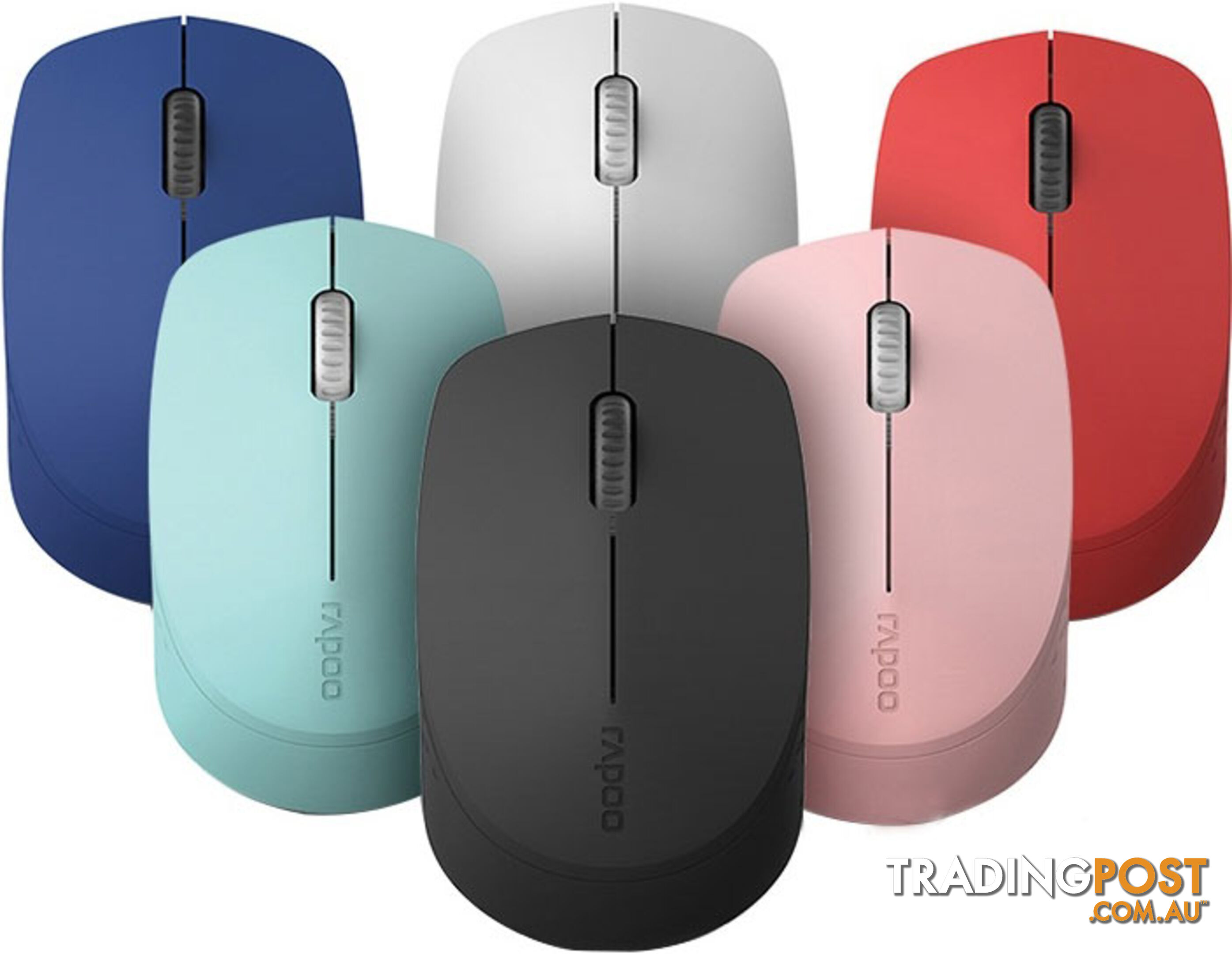 RAPOO M100 2.4GHz & Bluetooth 3 / 4 Quiet Click Wireless Mouse Blue â 1300dpi Connects up to 3 Devices, Up to 9 months Battery Life - MIRP-M100-BLUE