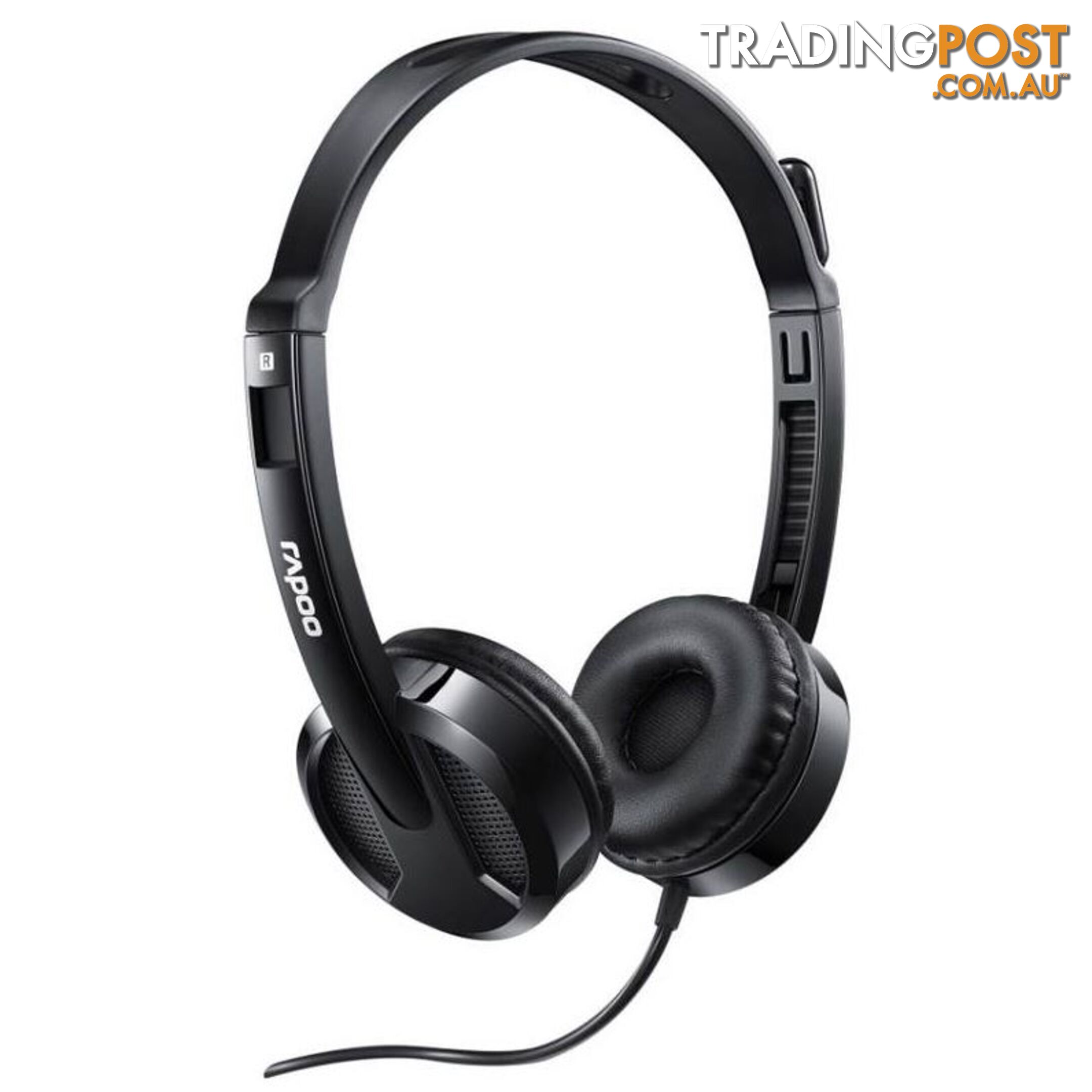 RAPOO H100 Wired Stereo Headsets â HD Voice Rotary Microphone Volume Adjustment 3.5mm - SP-H100-BLACK