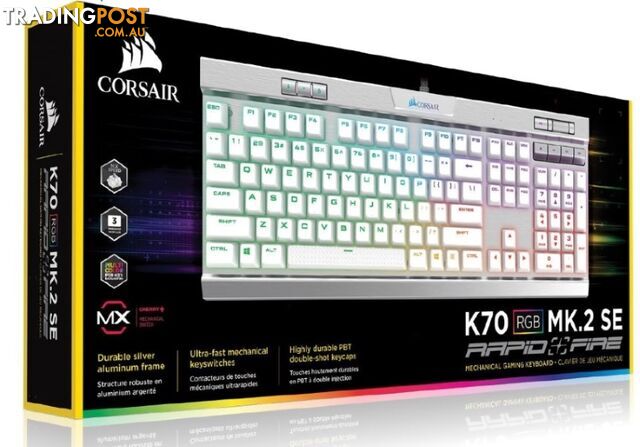 Corsair K70 MK.2 MX Speed RGB Backlit RGB LED, Mechanical Brushed Aluminum frame Keyboard. Leader VIP Exclusive - KBCH-K70MK2SPDRGB