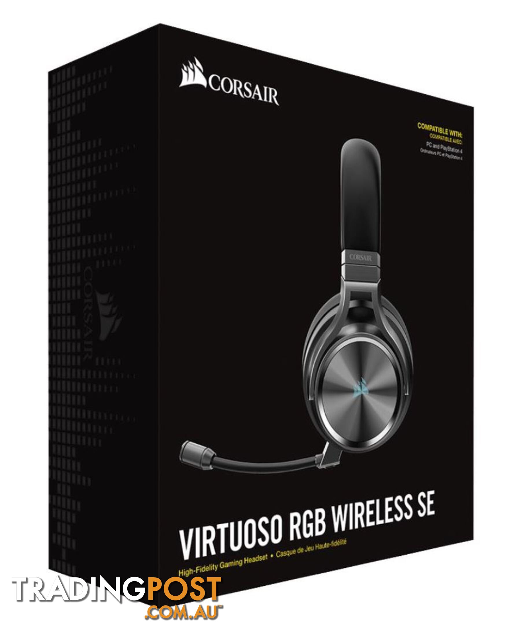Corsair Virtuoso Wireless RGB SE Gunmetal 7.1 Headset. High Fidelity Ultra Comfort, supports USB and 3.5mm Gaming Headset - SPCA-VIRTUSE-GM