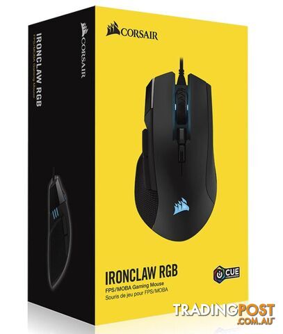 Corsair IRONCLAW RGB, FPS/MOBA 18,000 DPI Gaming Mouse - MICH-IRONCLAW-BK