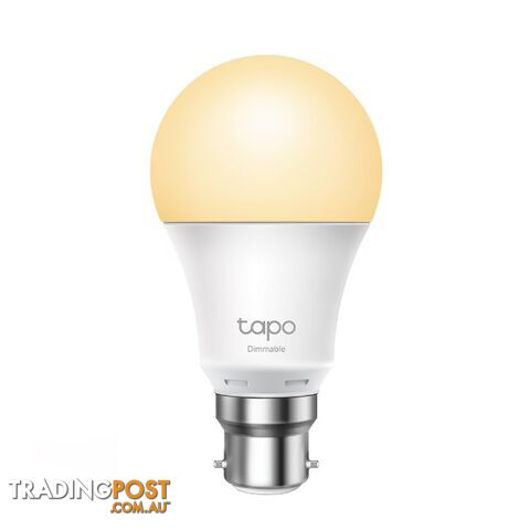 TP-Link Tapo Dimmable Smart Light Bulb L510B Bayonet Fitting Dimmable, No Hub Required, Voice Control, Schedule & Timer 2700K 8.7W 2.4 GHz 802.11b/g/n - HETL-TCL510B