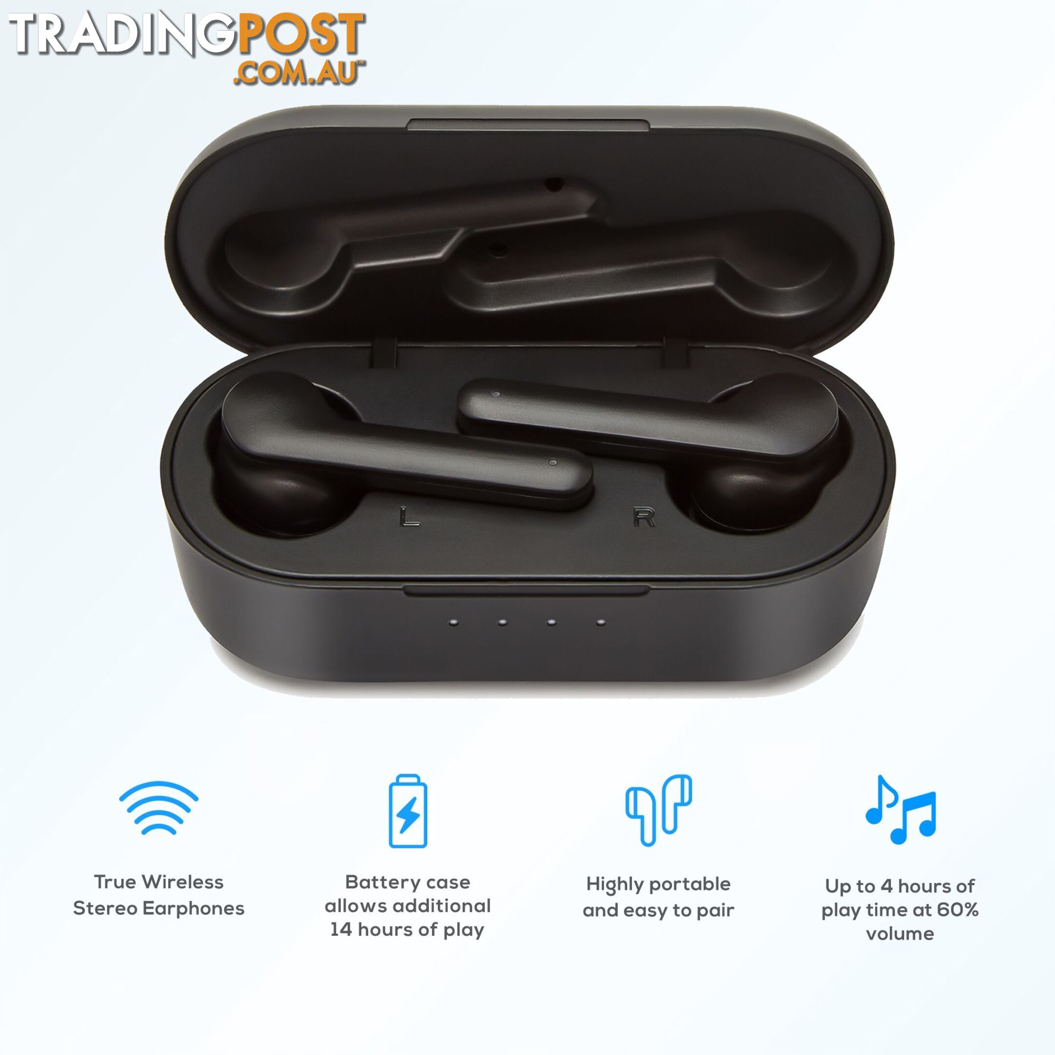 mbeatÂ® E2 True Wireless Earphones â Up to 4hr Play time, 14hr Charge Case, Easy Pair - SPMB-MB-TWS-E2