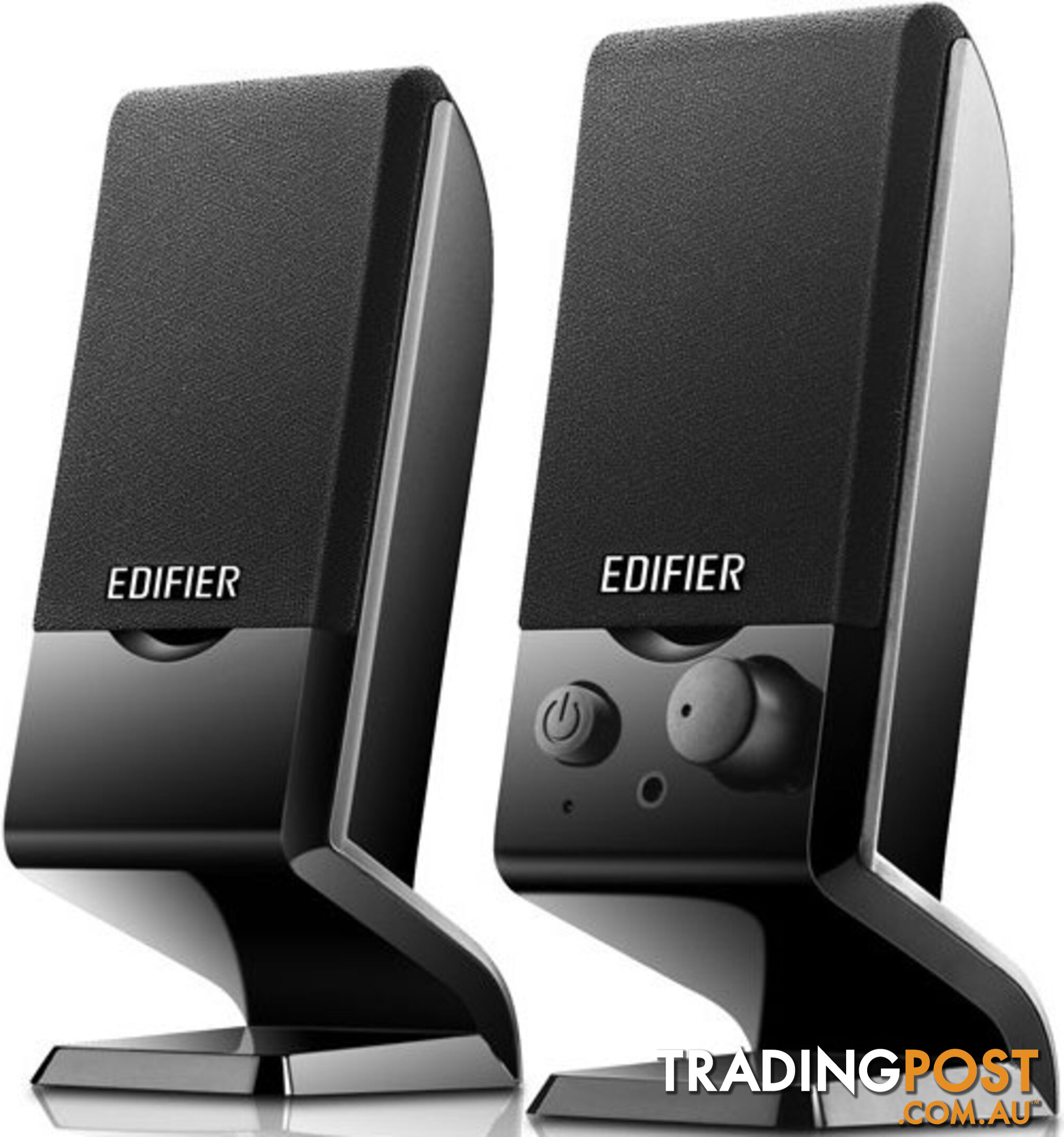 Edifier M1250 2.0 USB Powered Compact Multimedia Speakers â 3.5mm AUX/Flat Panel Design Satellites/Built in Power/Volume controls/Black - SPE-M1250