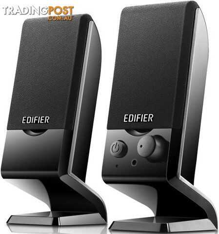 Edifier M1250 2.0 USB Powered Compact Multimedia Speakers â 3.5mm AUX/Flat Panel Design Satellites/Built in Power/Volume controls/Black - SPE-M1250