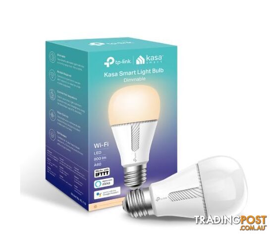 TP-Link KL110 Kasa Smart Light Bulb, Edison Screw, Dimmable, No Hub Required, Voice Control, 2700K, 800lm, 10W, 2.4 GHz, 2 Year Warranty - HETL-KL110