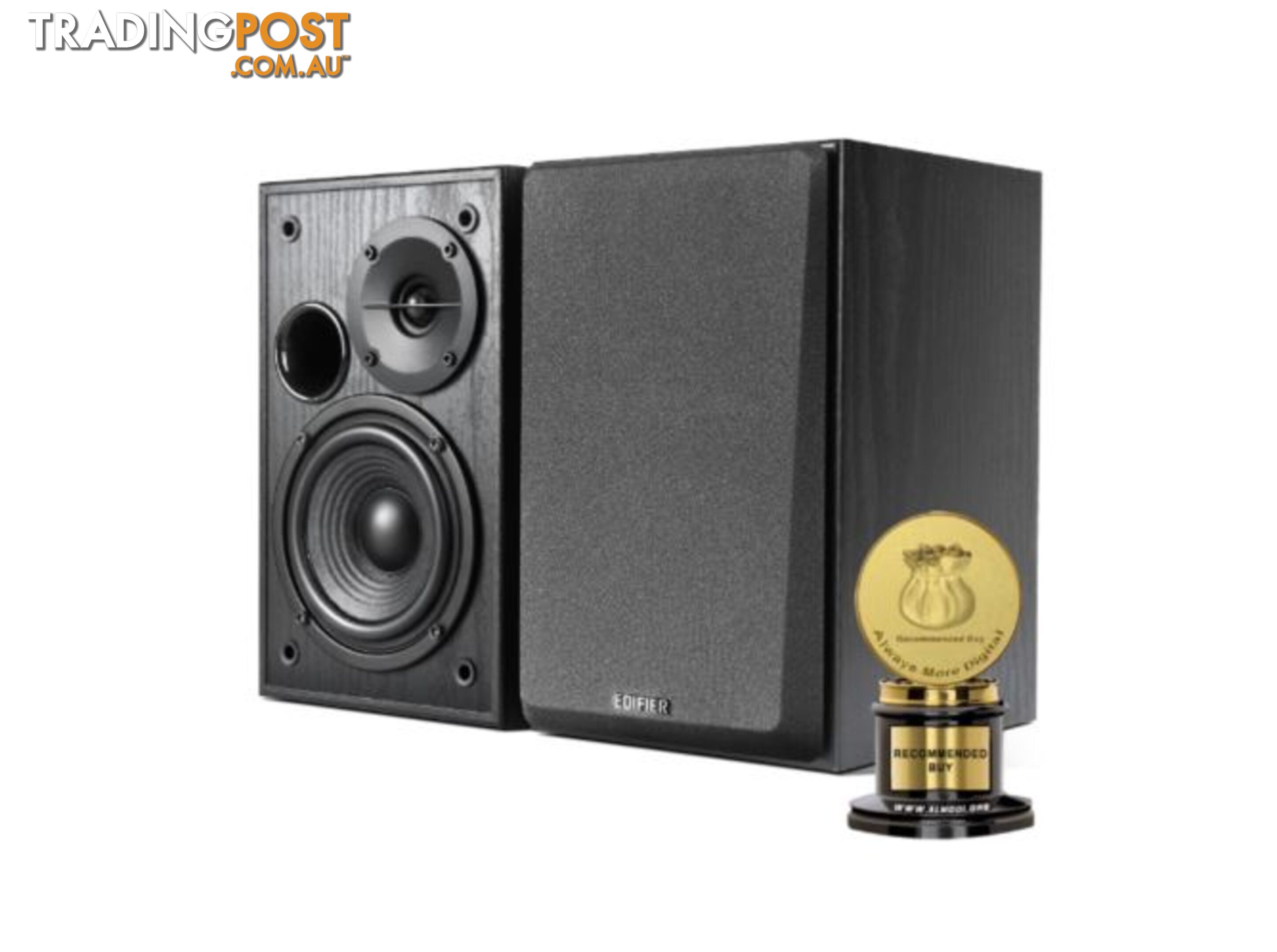 Edifier R1100 Active Studio Bookshelf Speaker Set â Classic Design and Build Quality, Dual PCA unout to Connect to Multiple Audio Sources BLACK - SPE-R1100-BLACK