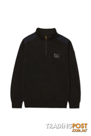 Cat Essential 1/4 Zip Sweatshirt - Black - SKU: 1050021-L