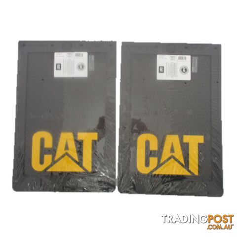 Cat Black Mudflaps 12x18" (PAIR) - SKU: MI/CAT2726-CAT