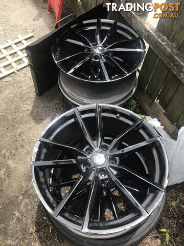 Volkswagen type F 20 inch black rims (x4) full set