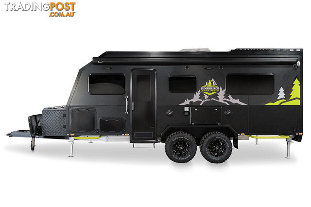 MACEDON: CRISP WHITE WITH ORANGE DECALS 19FT FAMILY TOY HAULER HYBRID CARAVAN - photo 5 of 40