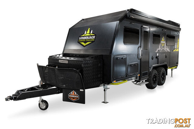 MACEDON: CRISP WHITE WITH ORANGE DECALS 19FT FAMILY TOY HAULER HYBRID CARAVAN - photo 2 of 40