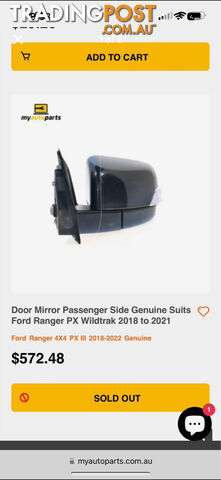 Ford ranger car mirrors left and right brand new