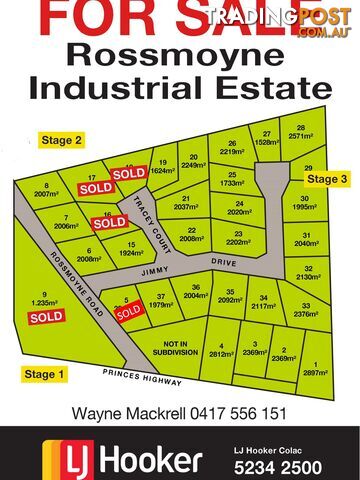 Rossmoyne Industrial Estate COLAC WEST VIC 3250