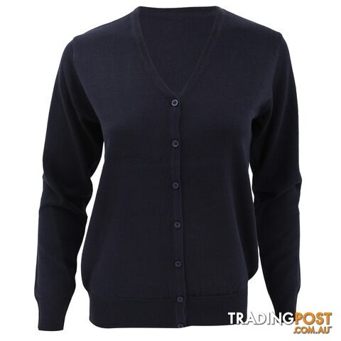 Kustom Kit Womens V-Neck Cardigan / Ladies Knitwear (Navy Blue) (18)