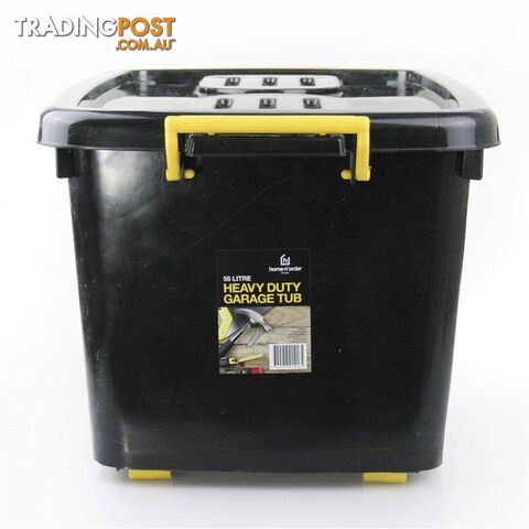 HEAVY DUTY Large Plastic Storage Containers with Lid Boxes Bins Tubs 55L free de