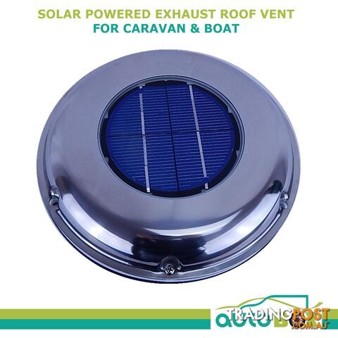 Solar Powered Steel Caravan Boat Camper Canopy Exhaust Roof Fan Vent w/ Battery