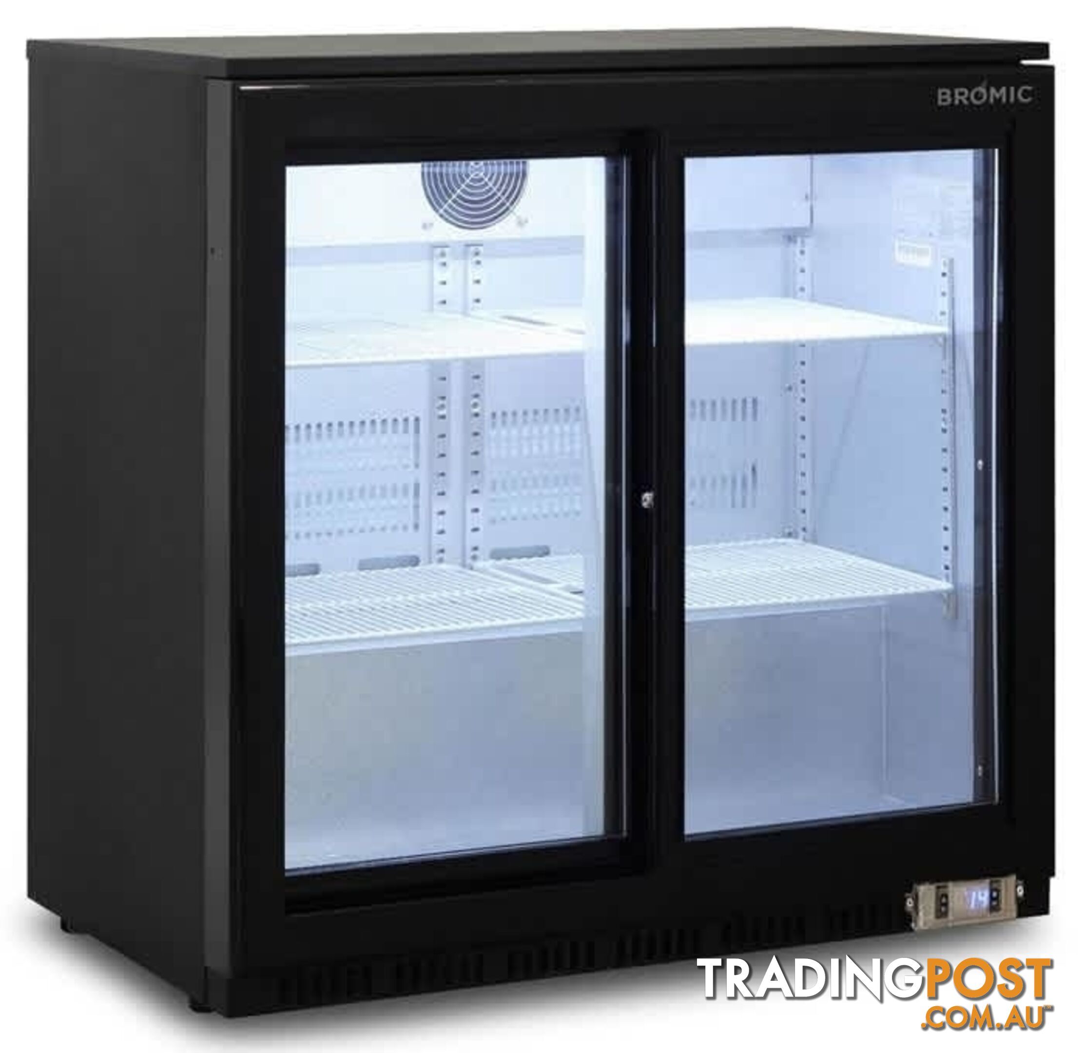 BROMIC BB0200GDS 190L BACK BAR FRIDGE SLIDING DOORS BLACK