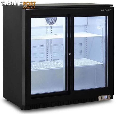 BROMIC BB0200GDS 190L BACK BAR FRIDGE SLIDING DOORS BLACK