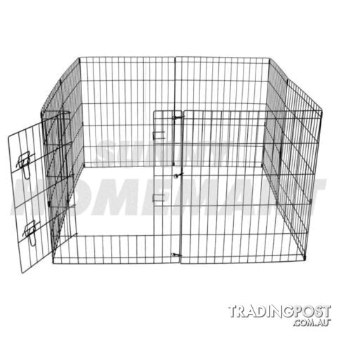 24" 8 Panel Pet Playpen Dog Cat Puppy Rabbit Fencing Exercise Bar - photo 4 of 9