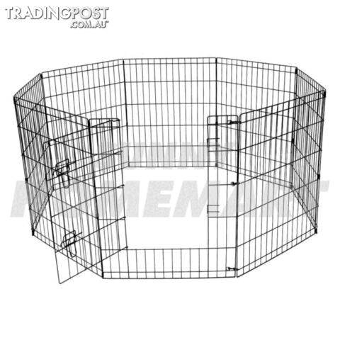 24" 8 Panel Pet Playpen Dog Cat Puppy Rabbit Fencing Exercise Bar - photo 2 of 9