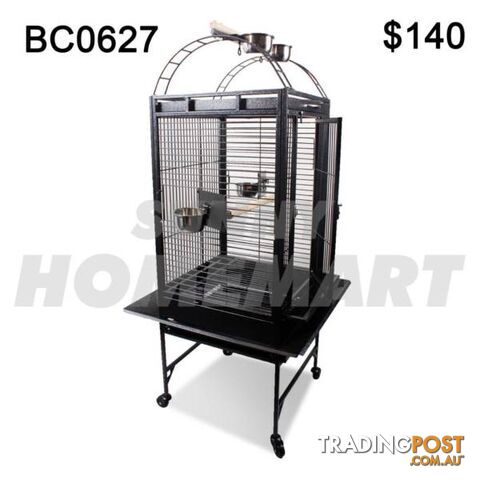 Large 140CM Black Arched Roof Pet Bird Parrot Canary Cage