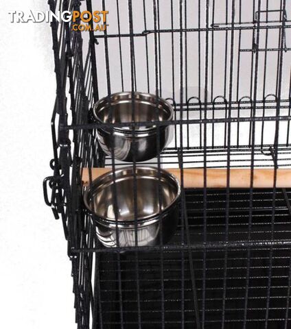 Large 148CM Black Open Roof Pet Bird Parrot Canary Cage Stainless - photo 5 of 10