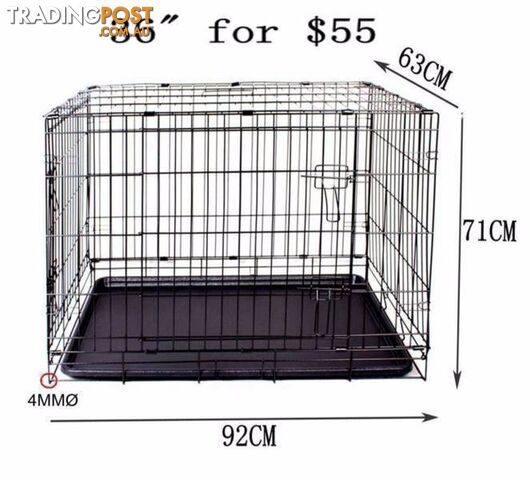 36"PET PLAY Metal Collapsible Cage dog cat Crate safe