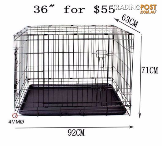 36"PET PLAY Metal Collapsible Cage dog cat Crate safe