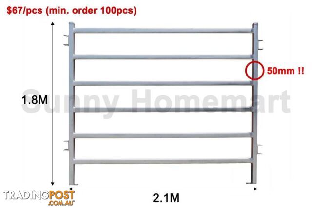1.8Mx2.1M Cattle Horse Yard Panel Heavy Duty 2.5mm or 1.6mm Thick