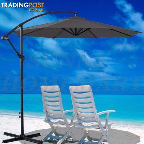 3 Meter Cantilever Outdoor Umbrerlla Garden Gazebo Patio Fishing Rod - photo 3 of 3