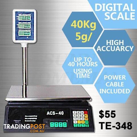 Electronic Digital Price Scale Weigh Platform Shop Postal Kitchen - photo 4 of 10