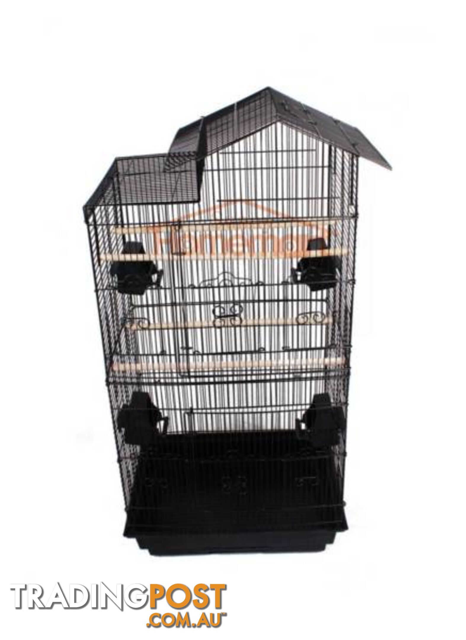 94CM Elegant Traditional House Top Bird Cage Carry Cage Black