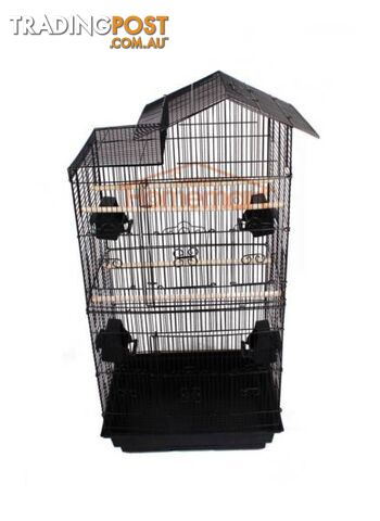 94CM Elegant Traditional House Top Bird Cage Carry Cage Black