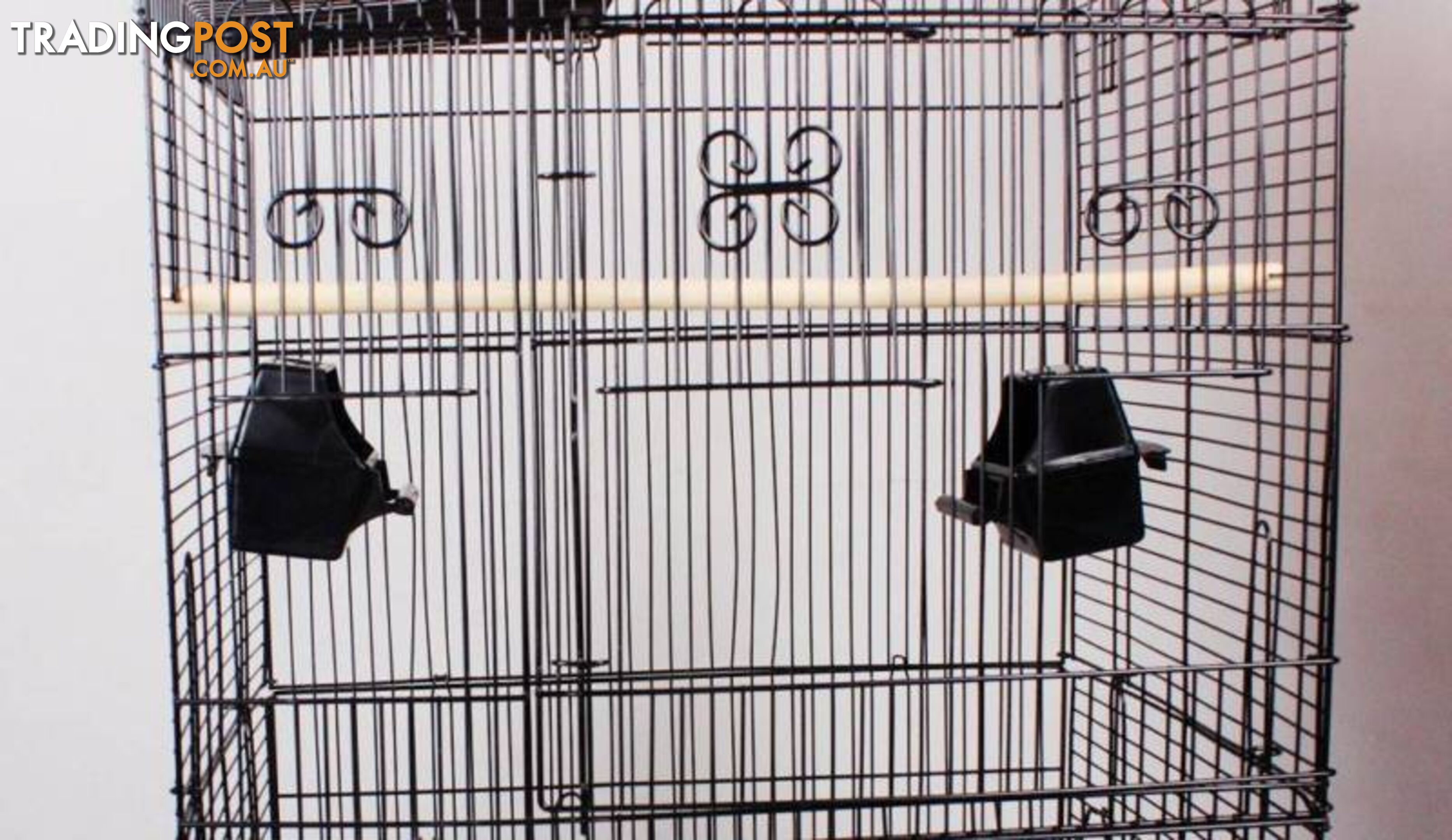 94CM Elegant Traditional House Top Bird Cage Carry Cage Black