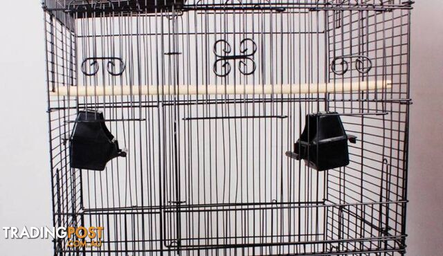 94CM Elegant Traditional House Top Bird Cage Carry Cage Black