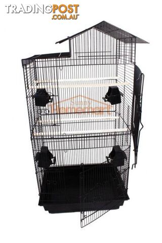 94CM Elegant Traditional House Top Bird Cage Carry Cage Black