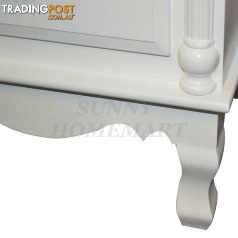 White wooden bed side stand cabinet lamp stand 2-level multi draw - photo 4 of 4